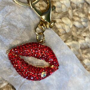 Red Crystal Lip Keychain